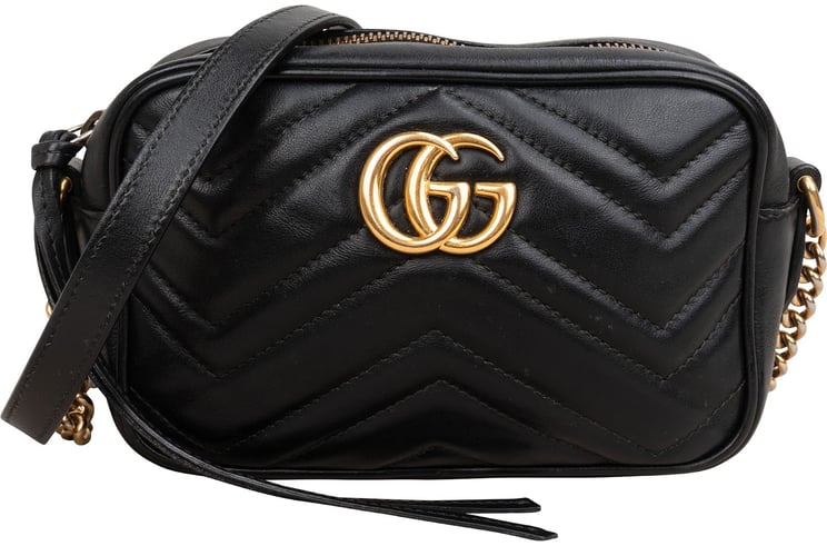 Gucci Gucci Chevron Matelassé Leather GG Marmont Mini Camera Crossbody Bag