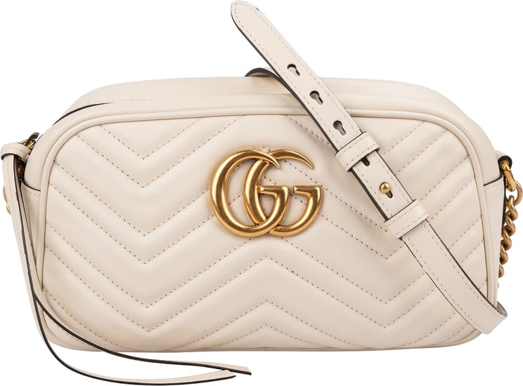 Gucci Gucci Chevron Matelassé Leather GG Marmont Medium Camera Crossbody Bag