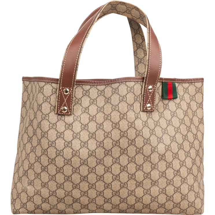 Gucci Gucci Monogram GG Supreme Web Tote Handbag