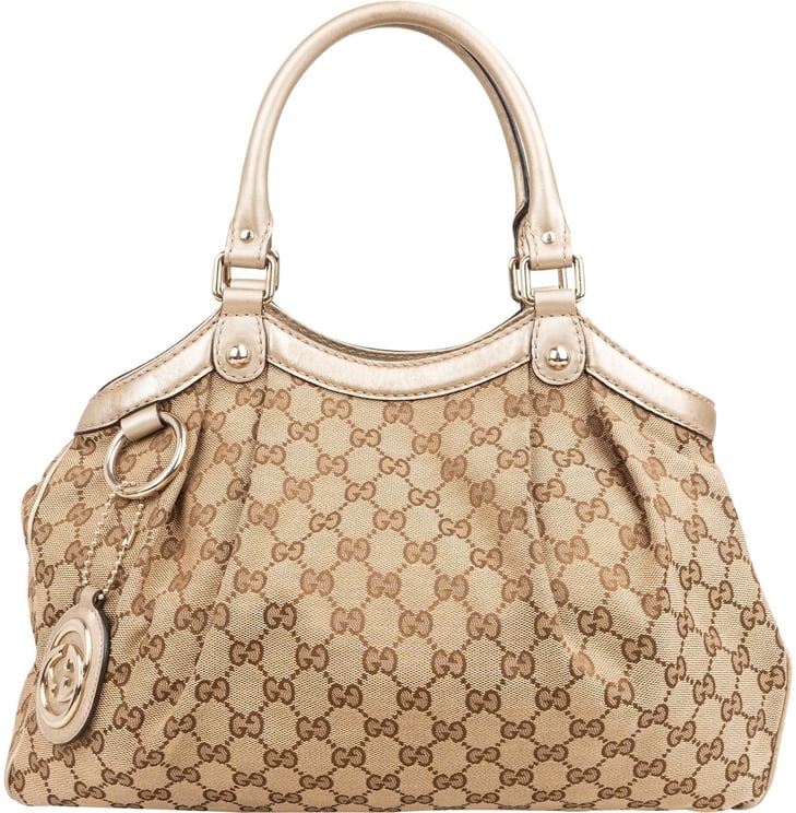 Gucci Gucci Monogram GG Canvas Metallic Leather Sukey Handbag