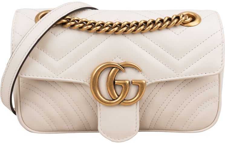 Gucci Gucci Chevron Matelassé Leather GG Small Marmont Crossbody Bag