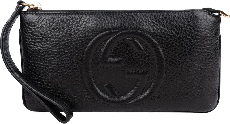 Gucci Gucci Pebbled Calfskin Soho Wristlet Pouch Wallet