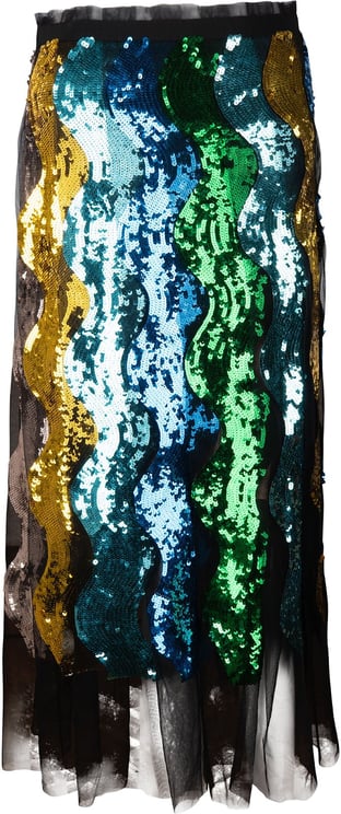 Gucci Gucci Multicolor Waves Tüll Sequin Skirt (IT42)