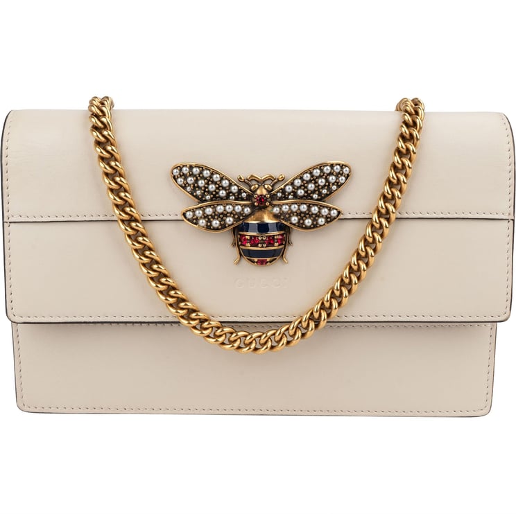 Gucci Gucci Leather Queen Margaret Wallet On Chain Crossbody Bag