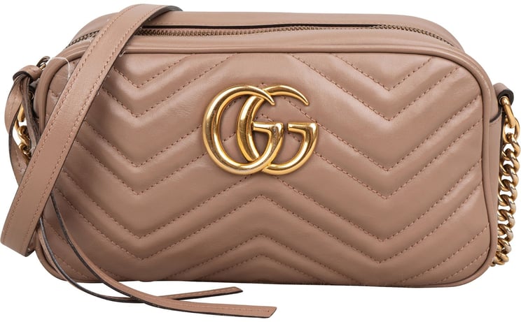 Gucci Gucci Chevron Matelassé Leather GG Marmont Camera Crossbody Bag
