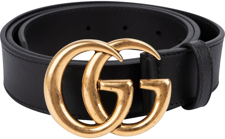 Gucci Gucci Black Leather GG Marmont Belt (85 / 34)