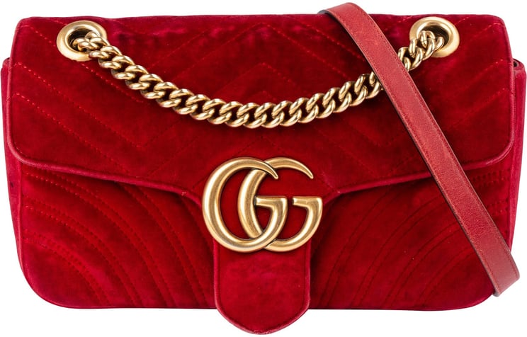 Gucci Gucci Velvet Matelassé GG Marmont Crossbody Bag