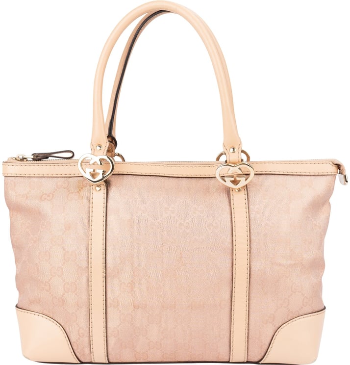 Gucci Gucci Monogram GG Metallic Canvas Lovely Heartbit Tote Handbag