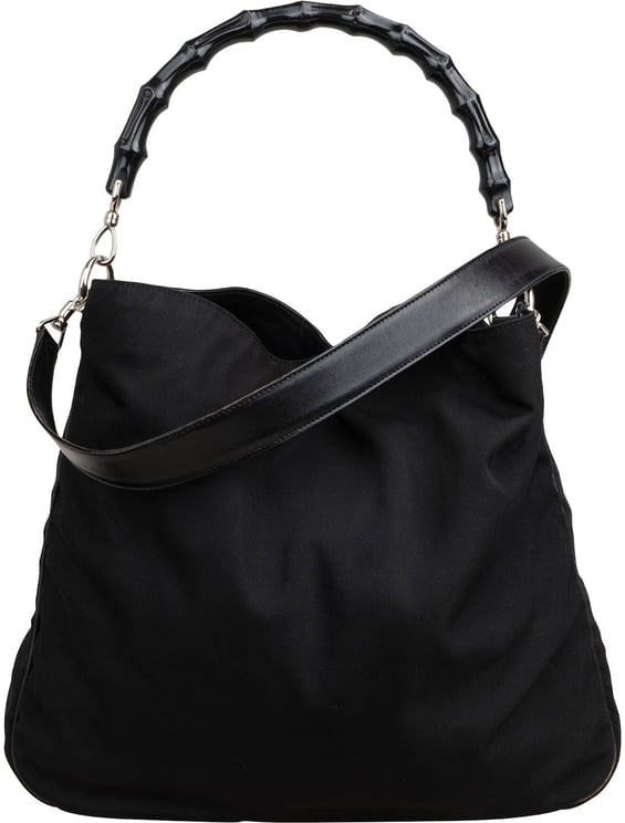 Gucci Gucci Nylon Bamboo Handle Hobo Shoulder Bag