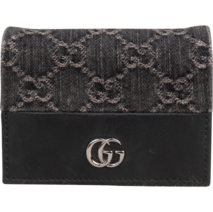 Gucci Gucci Monogram Denim GG Marmont Mini Wallet