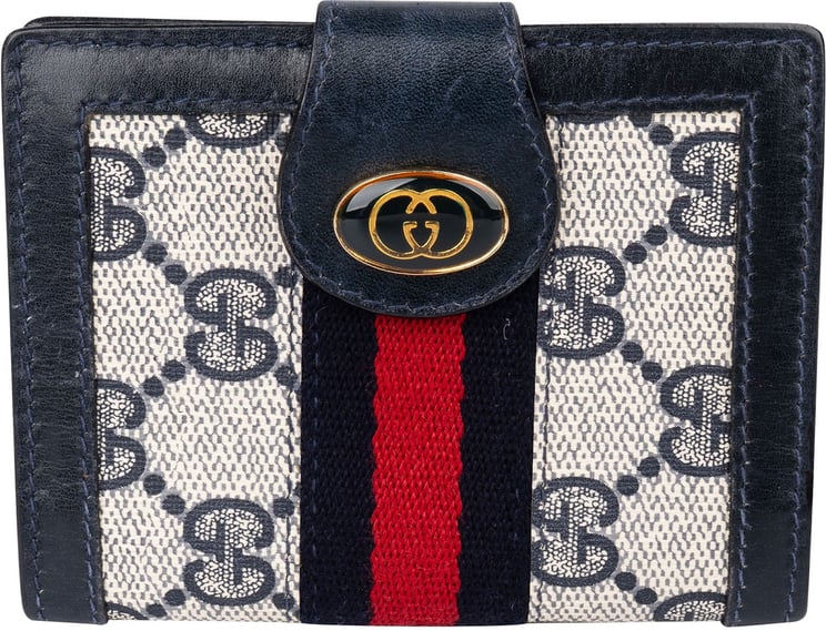 Gucci Gucci Monogram GG Supreme Canvas Web Stripe Card Holder Cover