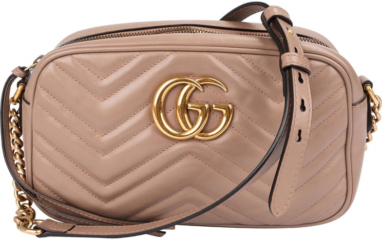 Gucci Gucci Chevron Leather GG Marmont Medium Crossbody Bag