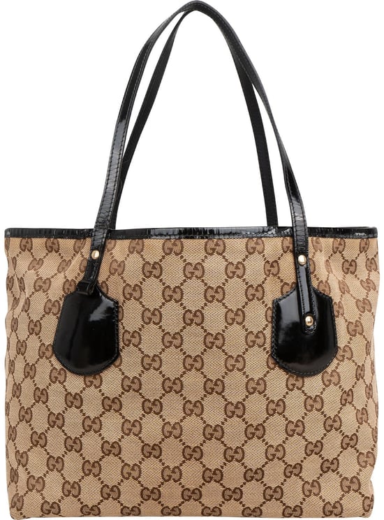 Gucci Gucci Monogram GG Canvas Patent Leather Charmy Shoulder Bag