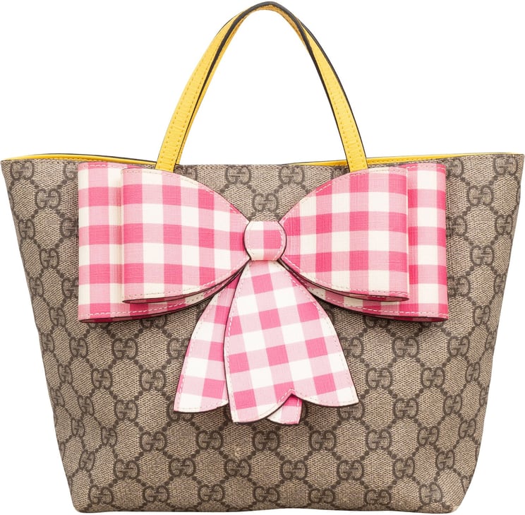 Gucci Gucci Monogram GG Supreme Children's Tote Bow Handbag