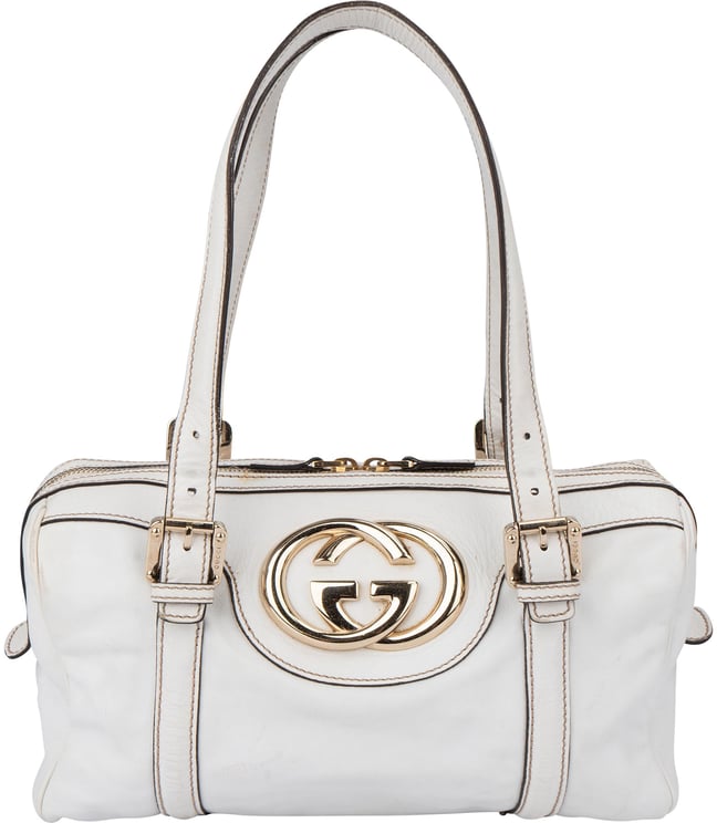 Gucci Gucci White Leather GG Handbag