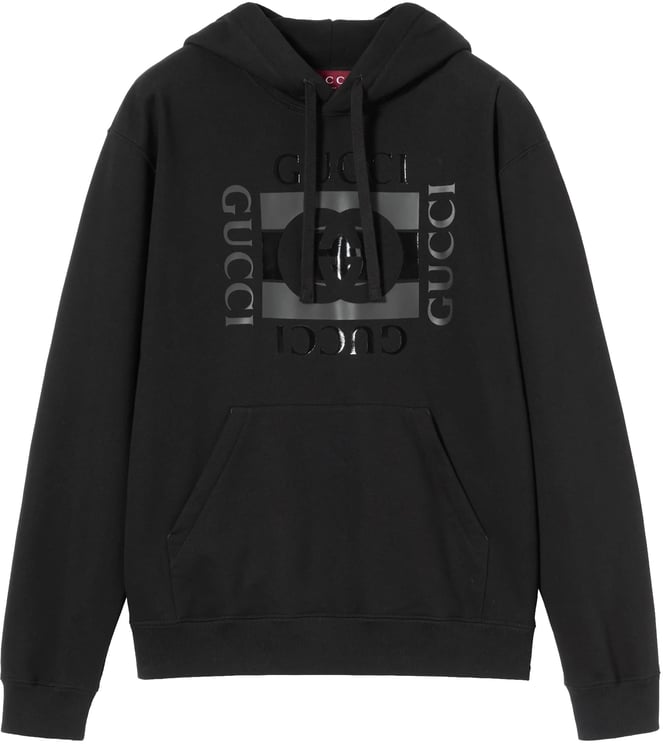 Gucci Black Front Kangaroo Pocket Logo Hoodie
