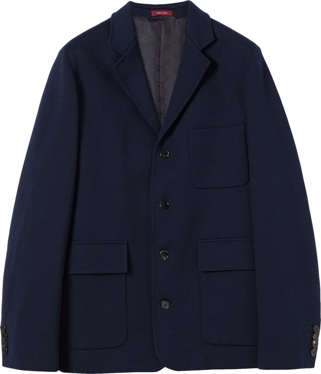 Gucci Navy Tailored Notch Lapel Casual Jacket