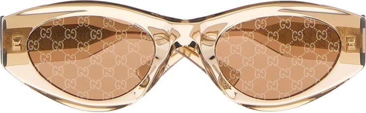 Gucci Amber Cat-Eye Translucent Amber Logo Sunglasses