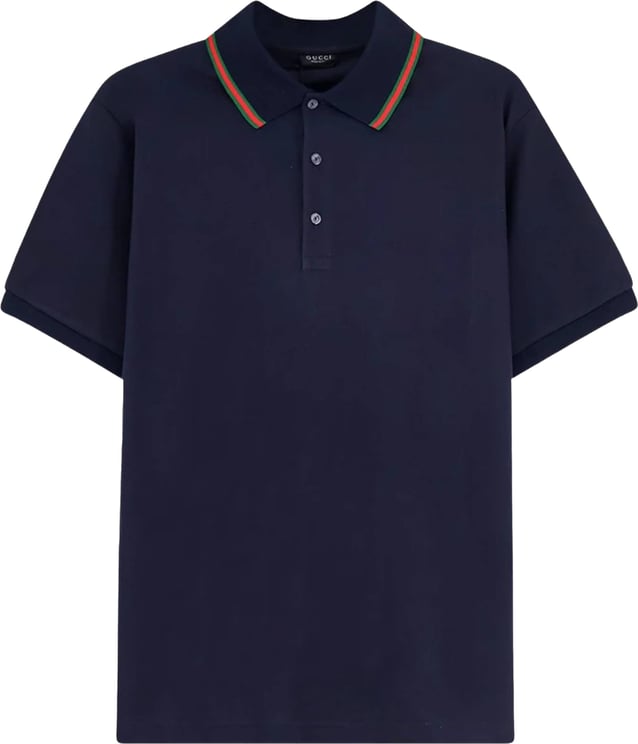 Gucci Blue Polo Short-Sleeve Shirt