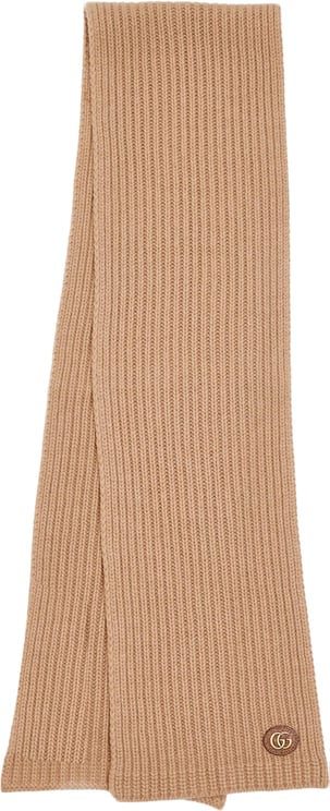 Gucci Camel Sciarpa Ribbed Knit Scarf