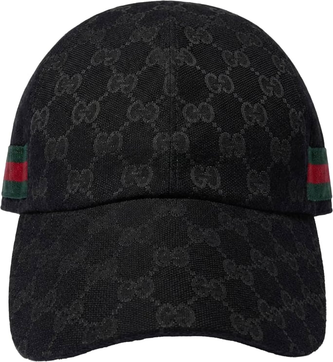 Gucci Black Hat Monogram Baseball Cap