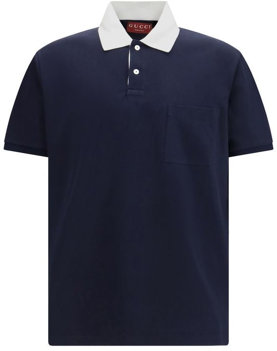 Gucci Gucci Blue Cotton Polo Shirt