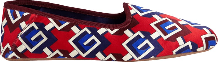 Gucci Geometric G Print Satin Voyage Slippers