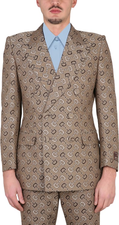 Gucci Maxi Clamp Pattern Cotton Jacket