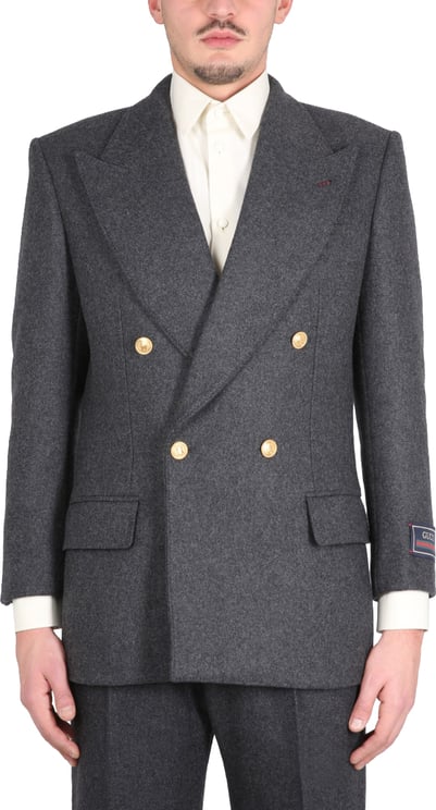Gucci Double-Coat Jacket with Lance Lapels in Cashmere-Wool Blend