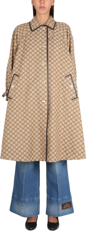 Gucci Pointed Collar Reversible Coat with Distinctive Button Closure