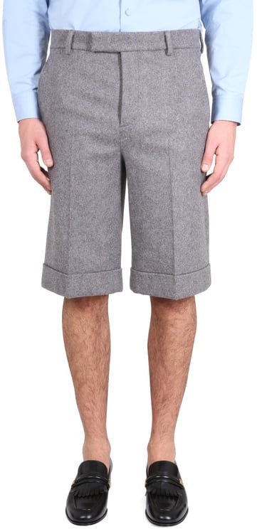Gucci Tailored Melange Wool-Cashmere Blend Shorts