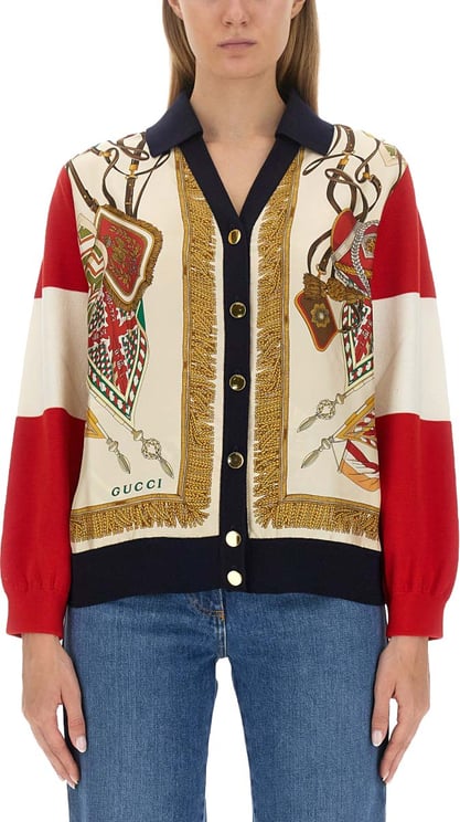 Gucci Extra Fine Wool Cardigan With Print