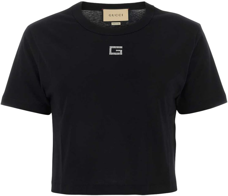 Gucci Crystal G Logo Cropped T-shirt
