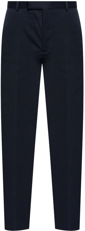 Gucci Blue Tailored Cotton Gabardine Web Trousers
