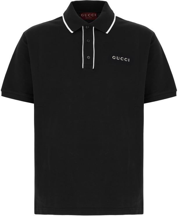 Gucci Gucci Black stretch piquet polo shirt