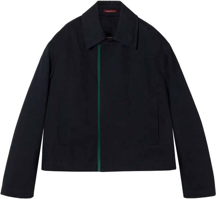 Gucci Black Cropped Blouson Striped Casual Jacket