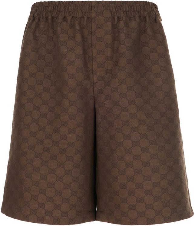 Gucci Gucci Chocolate linen blend bermuda shorts