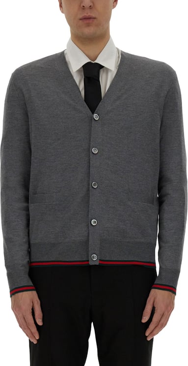 Gucci Web Pattern Cardigan with Classic Button Closure