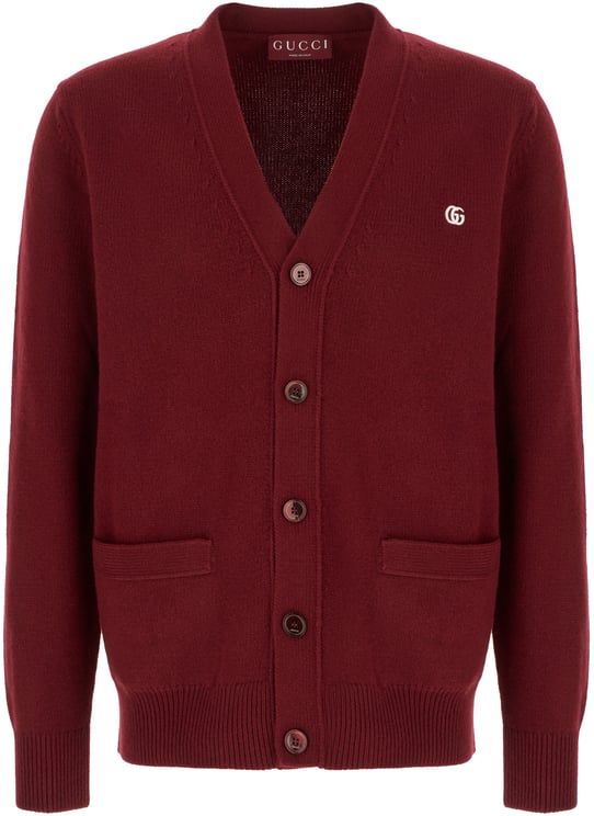 Gucci Gucci Burgundy wool and cashmere cardigan