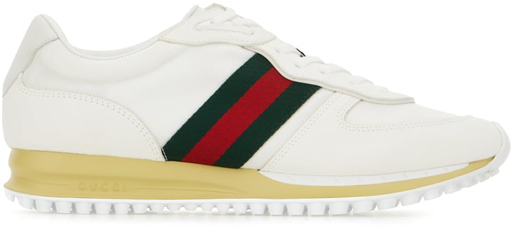 Gucci Gucci White Original GG fabric and suede Gucci Re-Motion sneakers