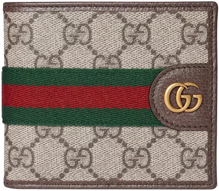 Gucci Beige GG Icon Striped Canvas Wallet