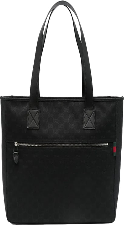 Gucci Beige GG Canvas Web Detail Tote