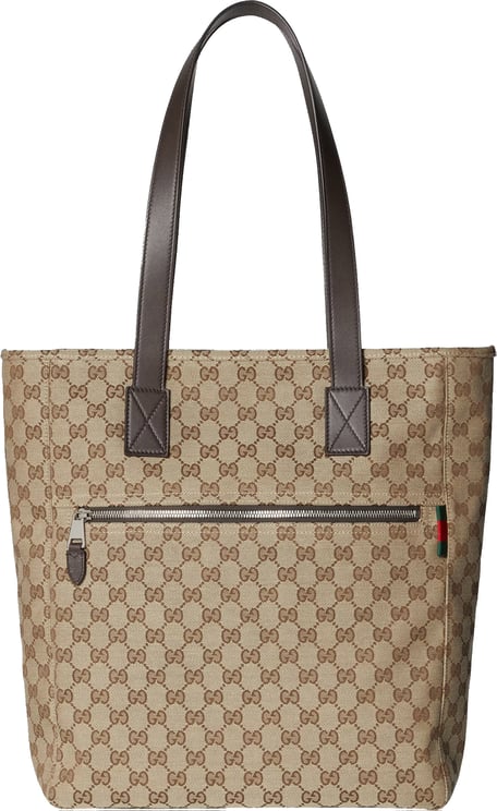 Gucci Beige Medium GG Canvas Web Tote