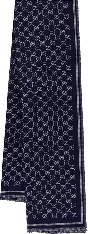 Gucci Stenmix Wool Fringed Edges Scarf