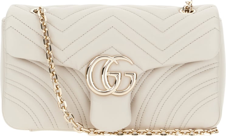 Gucci Gucci Light grey nappa leather medium GG Marmont shoulder bag