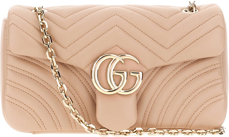 Gucci Gucci Pink nappa leather medium GG Marmont shoulder bag