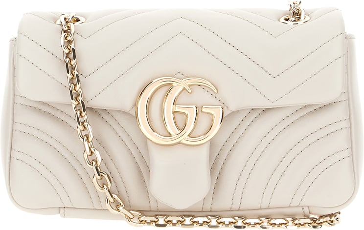 Gucci Gucci Chalk nappa leather small GG Marmont shoulder bag