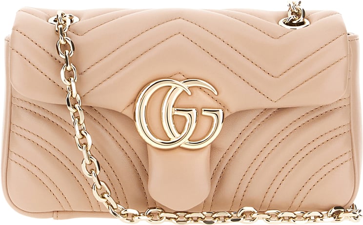 Gucci Gucci Pink nappa leather small GG Marmont shoulder bag