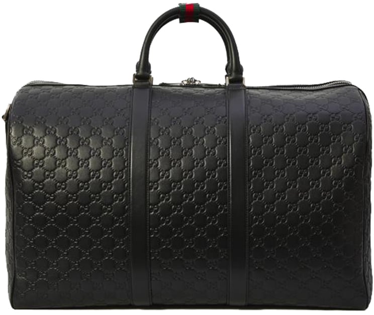 Gucci Black Arabella Structured Embossed Leather Duffle