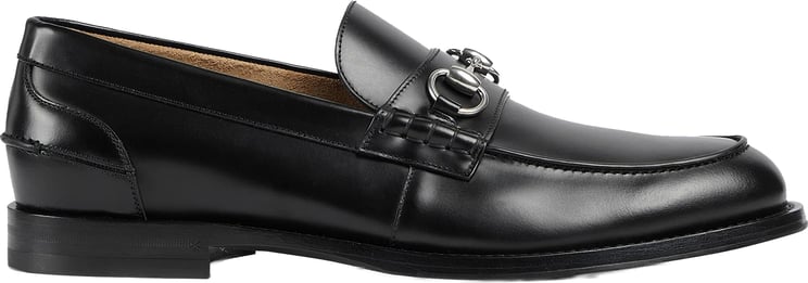 Gucci Black Terenze Silver Horsebit Leather Loafers